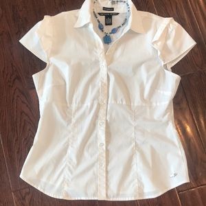 White button down top